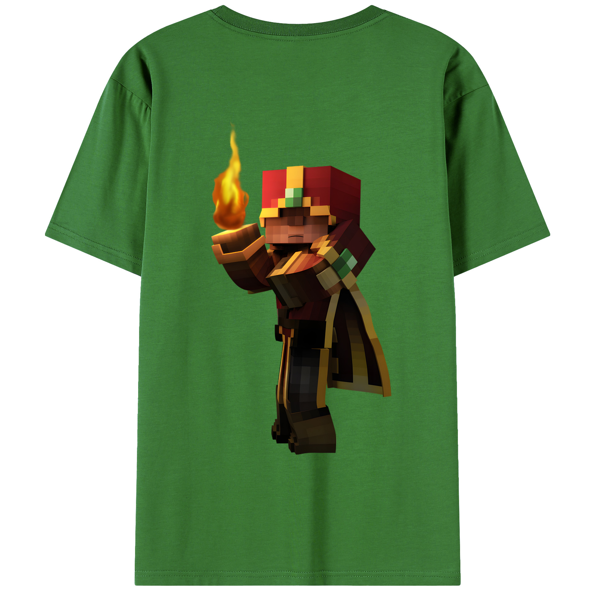 （画像用） マインクラフト ブロックの世界 Minecraft MC Block world レディース半袖Tシャツ(バックプリント)